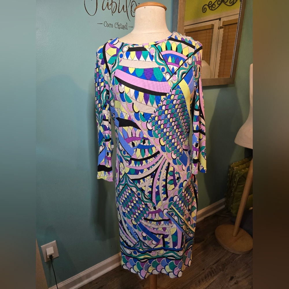 Colorful Chicos Abstract Retro Patterned Dress
